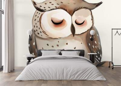 Cartoon animal clipart, owl Wall mural