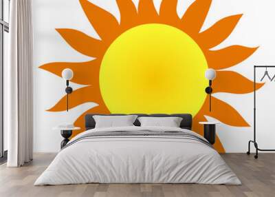 Cute flat sun icon stock illustration Wall mural