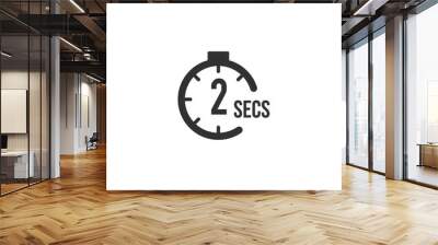 2 seconds Countdown Timer icon set. time interval icons. Stopwatch and time measurement. Stock Vector illustration isolated on white background. Wall mural