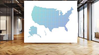 Dotted gradient USA map for backgrounds, brochures web. vector illustration isolated on white background. Wall mural