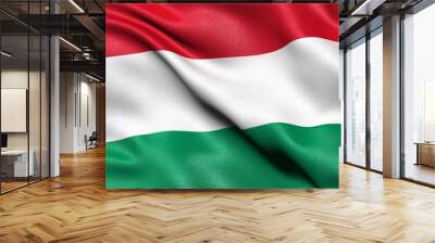 3D illustration of the flag of Hungary waving in the wind. Wall mural