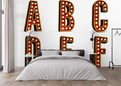 Alphabet Set - Part 1 - clipping path included for each letter Wall mural