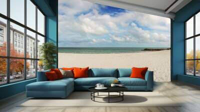 Light house on the beach in tropical environment Wall mural