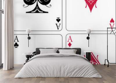 Vector illustration of four aces Wall mural