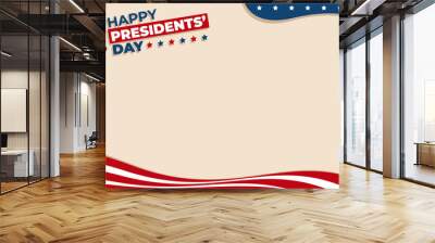 Illustration vector graphic background design of presidents day or washington day with hat and united states america hat Wall mural