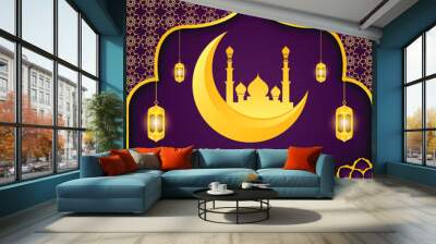 a vector template of holy event eid poster design with detailed elements and objects Wall mural