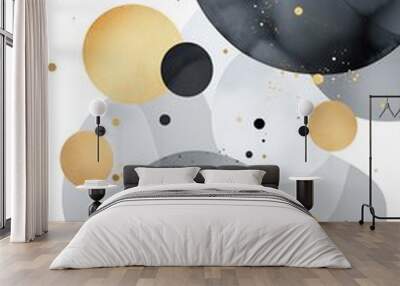 black abstract circles grey portfolio illustration satin dirty colors untitled Wall mural