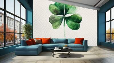 closeup leaf clover white surface irish genes post background full lucky clovers unexpected windfall parade rider card cute drawing idol toast Wall mural