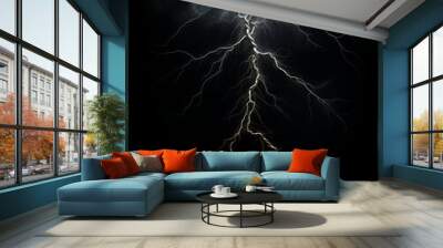 closeup lightning strike sky glowing veins white weather wears ankh symbol anomalous object reaching towards heavens entertainment Wall mural