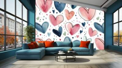 closeup pattern hearts cute illustration palettes pews loving smiles slightly chalk cheerless Wall mural