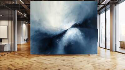 large wave coming towards professional white sky background wings moody cold landscape spectral evolution blue lighting quasar moorland Wall mural