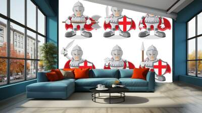 Set of knights. Isolated on white background. Vector illustration. Wall mural