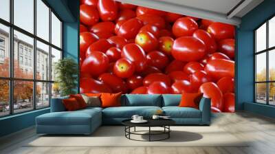 Stack of tomatoes at the brazilian market stall Wall mural