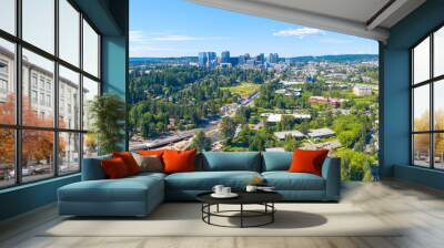 Bellevue Washington USA - City Skyline Panoramic Aerial View Wall mural