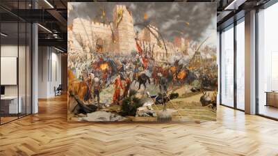 Final assault and the fall of Constantinople in 1453 Wall mural