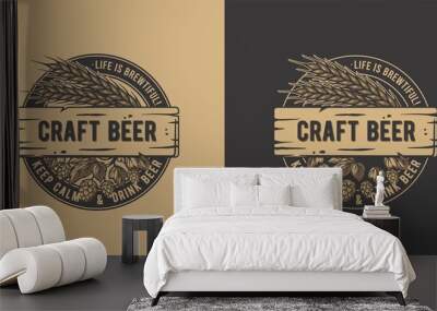 set of vintage labels Wall mural