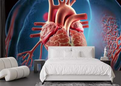 3d rendered illustration of a human heart Wall mural