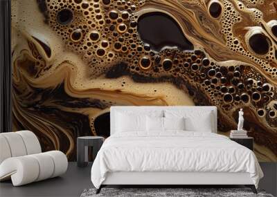 coffee liquid texture close up Wall mural