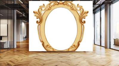 Baroque luxury golden frame Vector. Elegant mirror decor. Victorian ornaments rich framed Wall mural