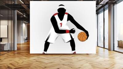 Basketball player silhouette Vector Wall mural