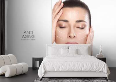 Beauty Face Spa Woman. Surgery and Anti Aging Concept Wall mural