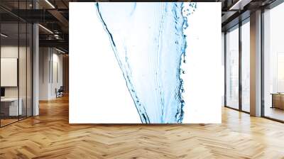 Blue Water Splash isolated on White Background Wall mural