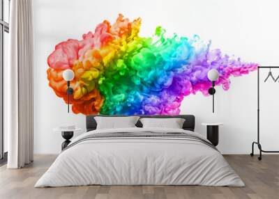 Rainbow of Acrylic Ink in Water. Color Explosion Wall mural