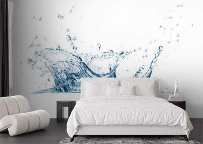 Water splash isolated on white background Wall mural