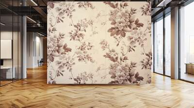 muted floral interior home wallpaper Wall mural