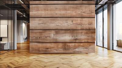 Thick plank wooden wall texture, horizontal distressed boards and planks Wall mural