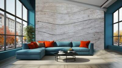 Gray wood ocean driftwood background texture, smooth beach wood Wall mural