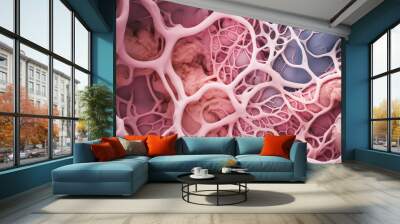 An intriguing close-up photograph showcases the vibrant and intricately structured thymus gland, offering a glimpse into its crucial role in maintaining adult health Wall mural