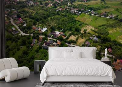 Rural landscape in Eastern Europe - Aerial view Wall mural