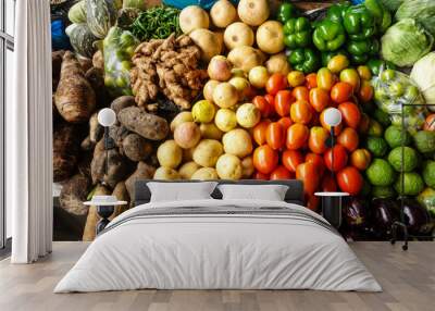 Local market in Mozambique with vegetables Wall mural