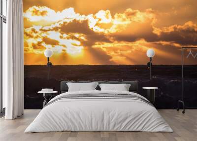 golden sunset Wall mural