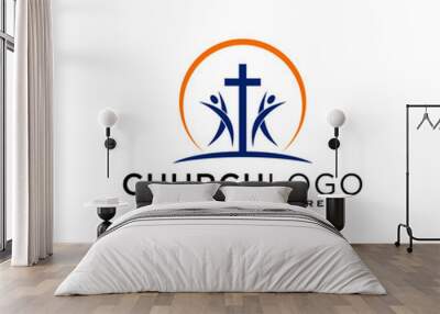 Church vector logo symbol graphic abstract template Wall mural