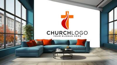 Church vector logo symbol graphic abstract template Wall mural