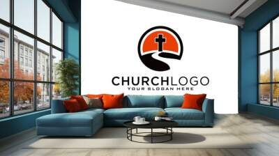 Church vector logo symbol graphic abstract template Wall mural