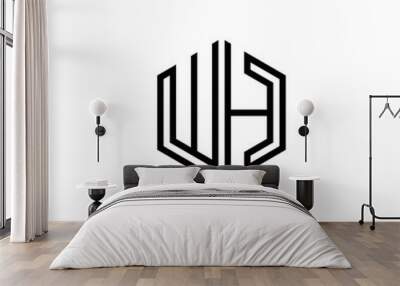 Letter WH logo icon design template elements Wall mural