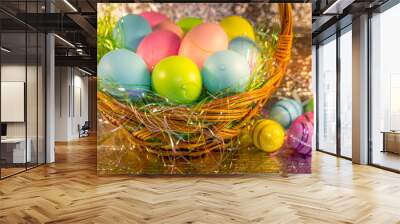 Colorful Easter eggs for Easter holiday Wall mural