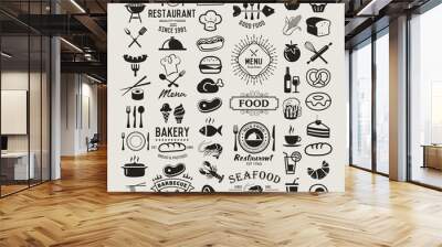 food vintage design elements, logos, badges, labels, icons and objects Wall mural