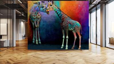 Two Cute Giraffes Wall mural