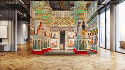 Egyptian Hall - An Egyptian temple was a sanctuary and holy place where Egyptians came to worship their Gods. Wall mural