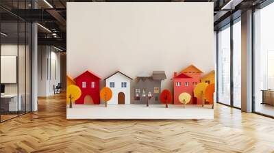 Abstract 3D cute Japanese neighborhood. Wall mural