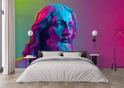 Jesus Christ in art form with the help of AI to expand the concept. Wall mural