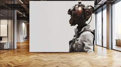 Steampunk character 3D illustration design from machine technology concept. Steampunk background. Wall mural