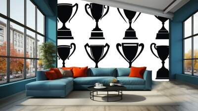 Trophy silhouette set vector design big pack of award illustration and icon Wall mural