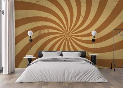 Classic vintage rays sunburst twisted retro background
 Wall mural