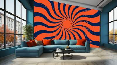 Classic vintage rays sunburst twisted retro background Wall mural