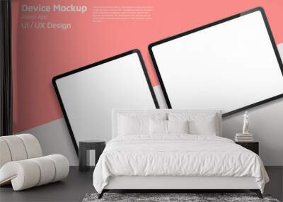 Tablet isometric perspective view. Template for infographics or presentation UI design interface. vector illustration Wall mural